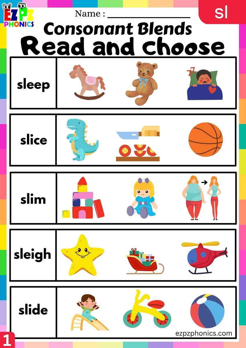 Free S Blend Worksheets Teach Prints