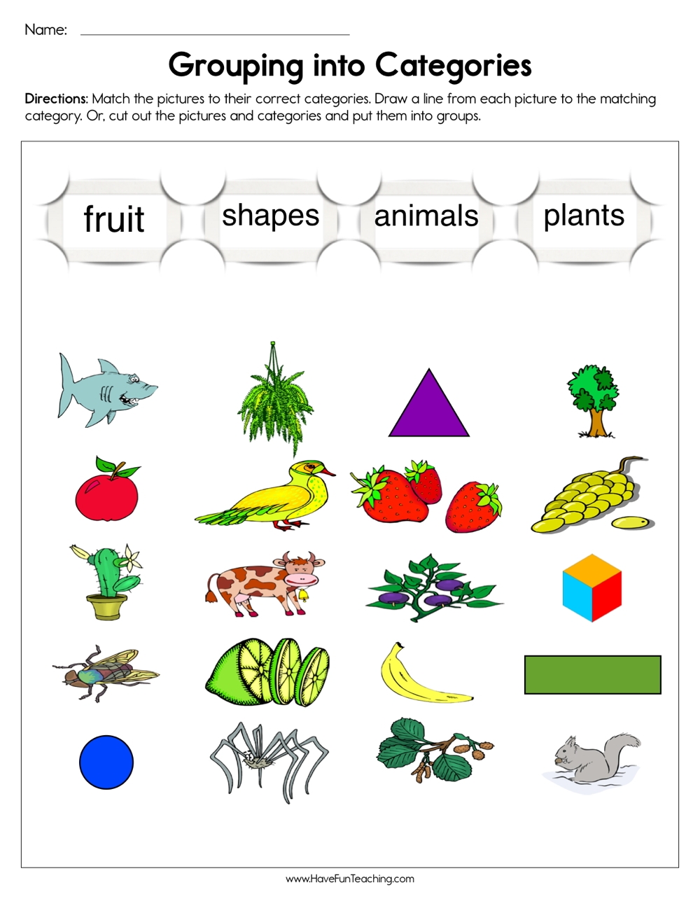 Grouping Into Categories Worksheet Have Fun Teaching Sorting Worksheets For Grade 1 Sorting Words Into Categories Games4esl
