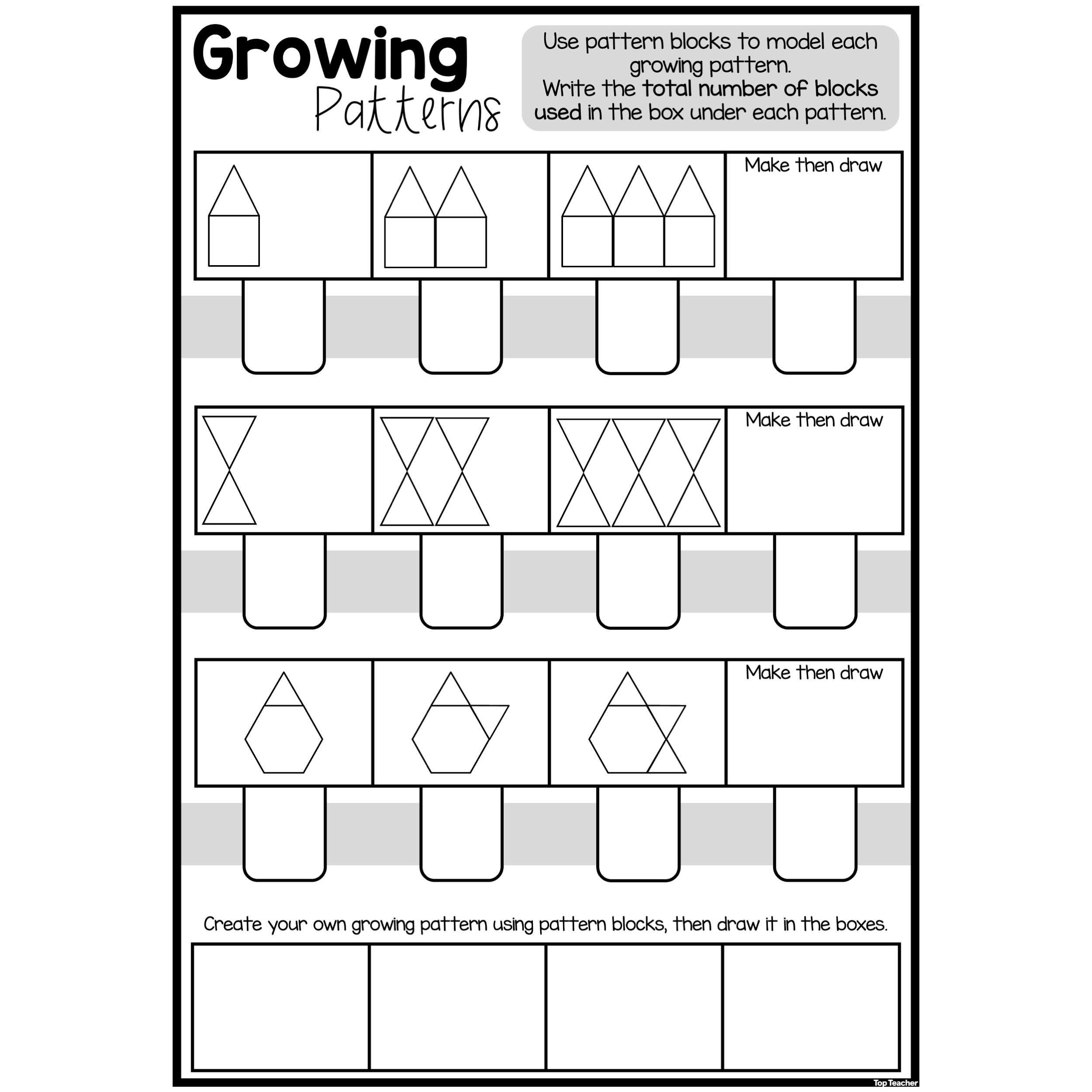 Growing Patterns Worksheets Top Teacher