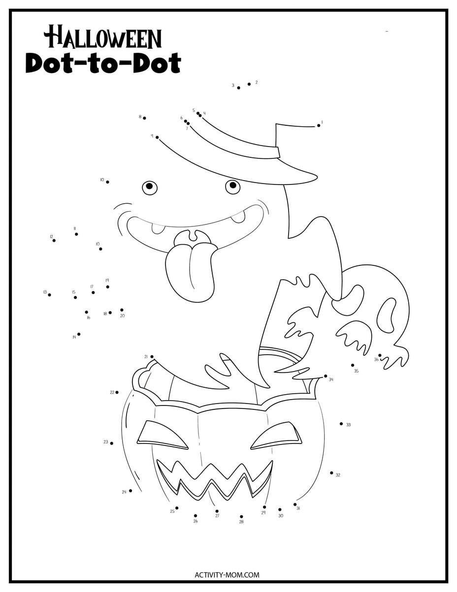 Halloween Dot To Dot Printables Free The Activity Mom