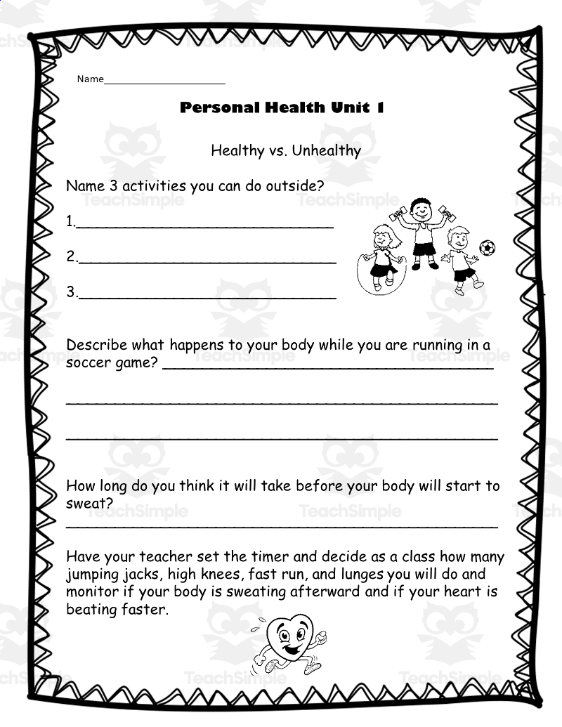 Health 3rd Grade Unit 1 Personal Health By Teach Simple