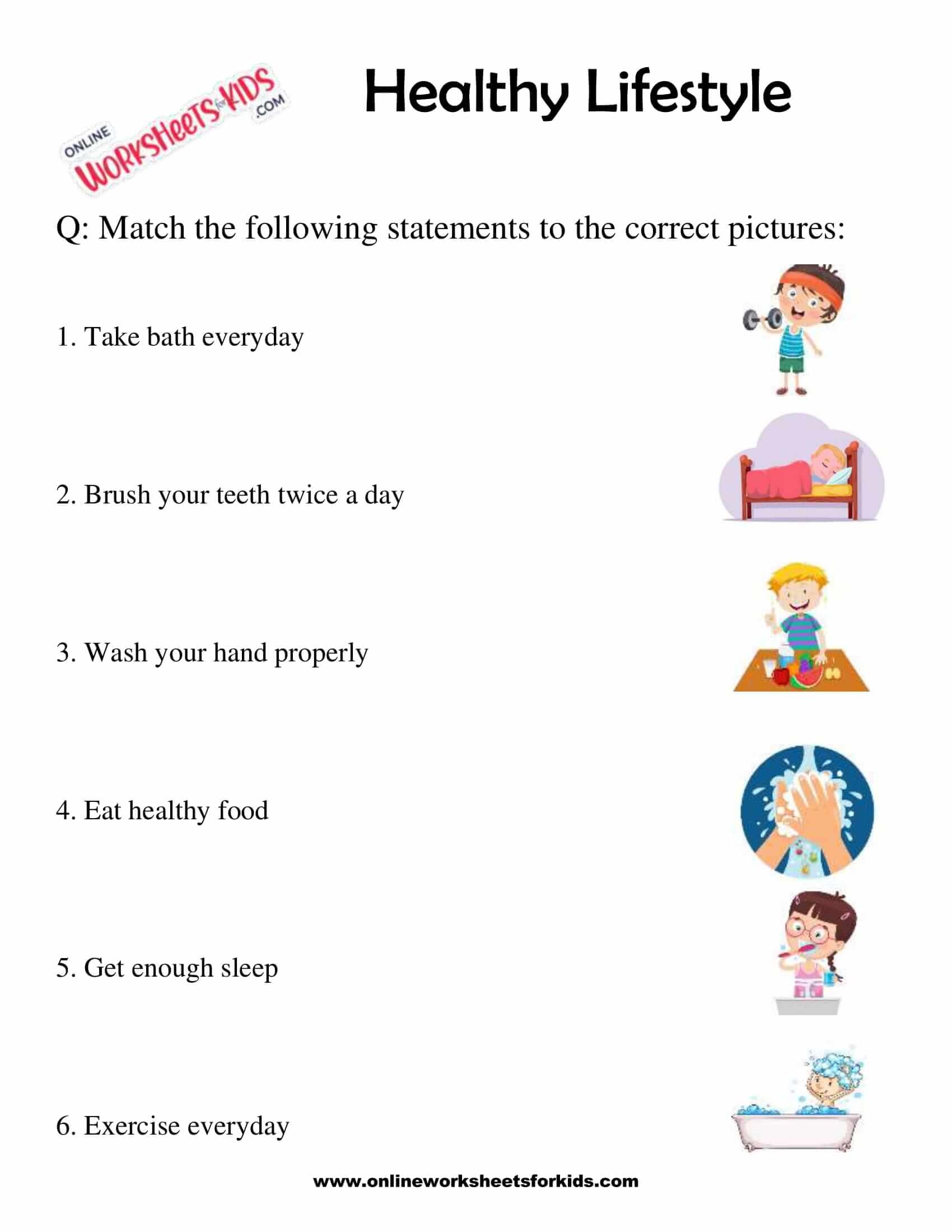 Healthy Habits Worksheet For First Grade Worksheets Library