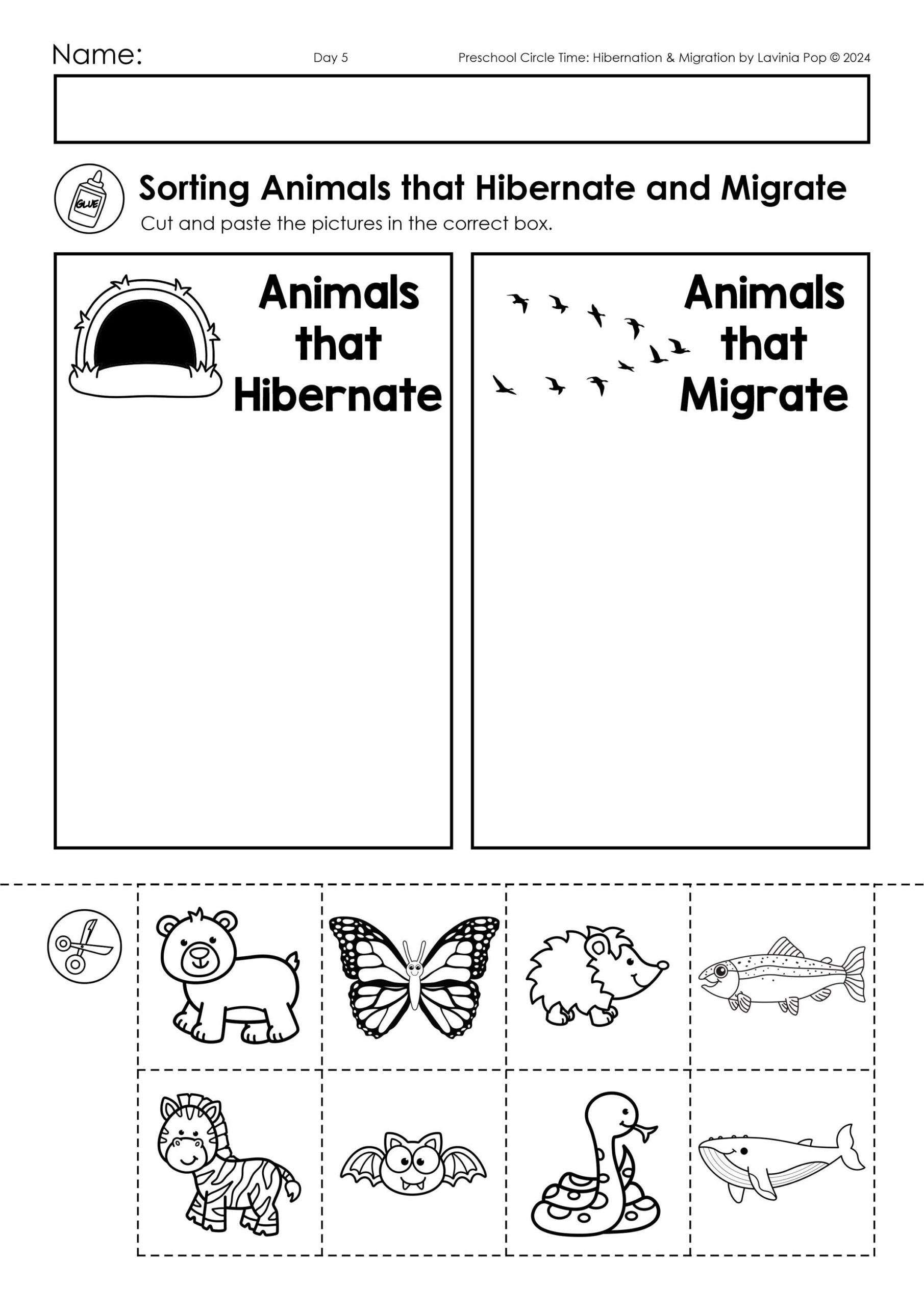 Hibernation And Migration Preschool Theme Curriculum Printables Preschool Circle Time Lessons Activities Etsy