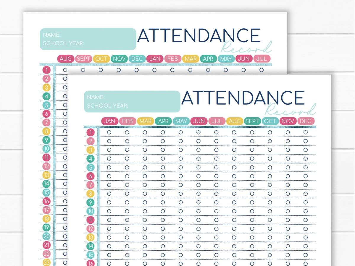 Homeschool Attendance Record Student Attendance Log Child Attendance Tracker Attendance Sheet Editable Template PDF 2005 Etsy