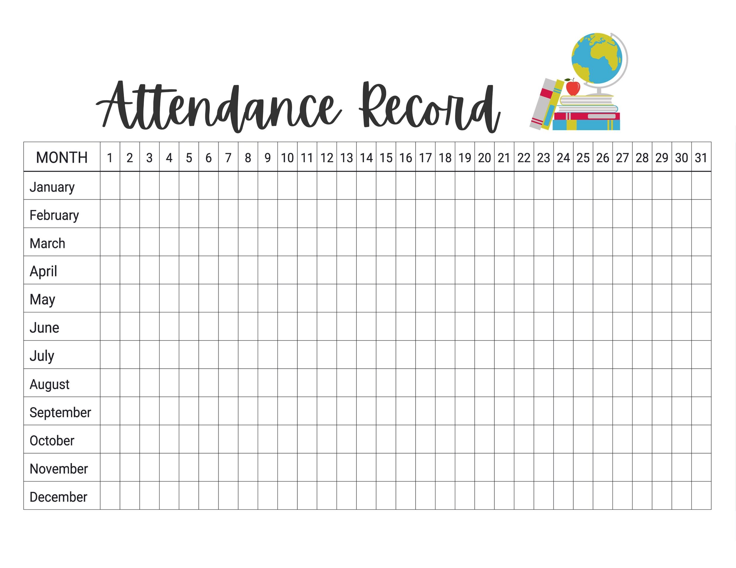 Editable Homeschool Attendance Sheet Teacher Log Editable PDF Etsy