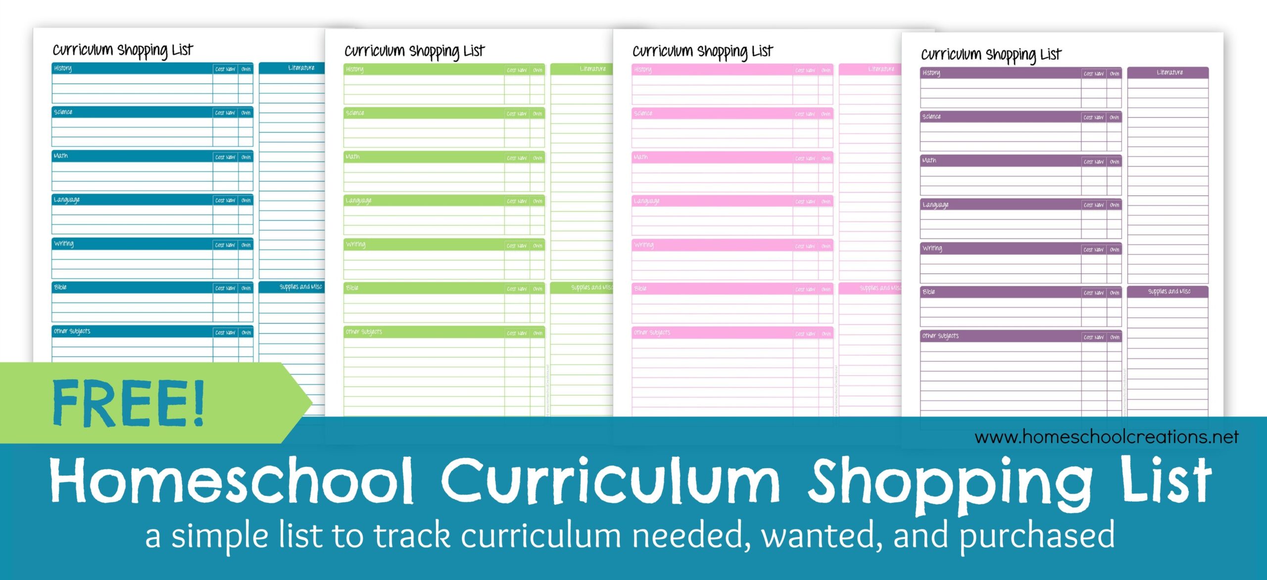 Homeschool Curriculum Shopping List Free Printable Homeschool Curriculum Shopping List Free Printable
