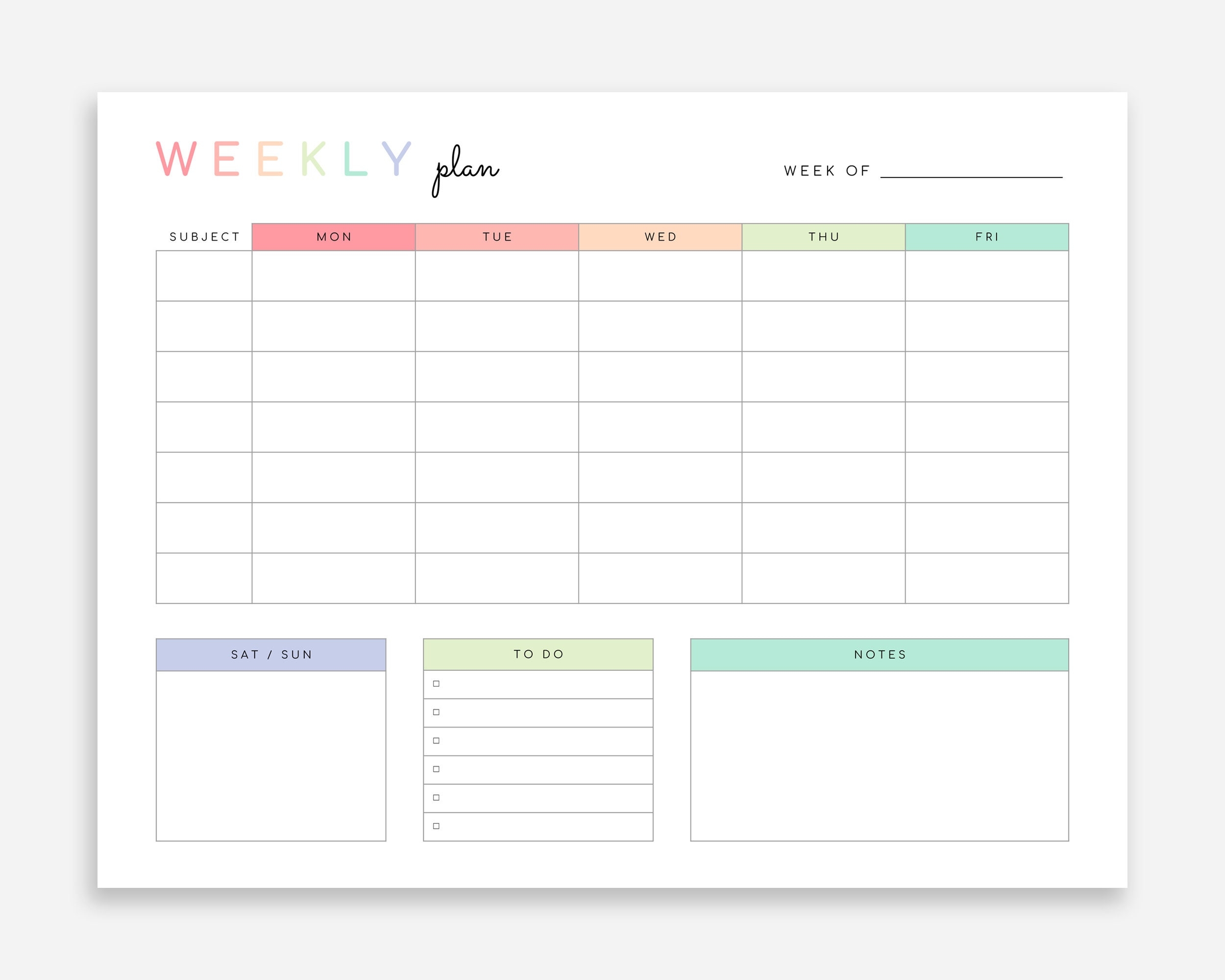 Homeschool Weekly Schedule Printable Etsy Finland Homeschool Weekly Schedule Printable Etsy Finland