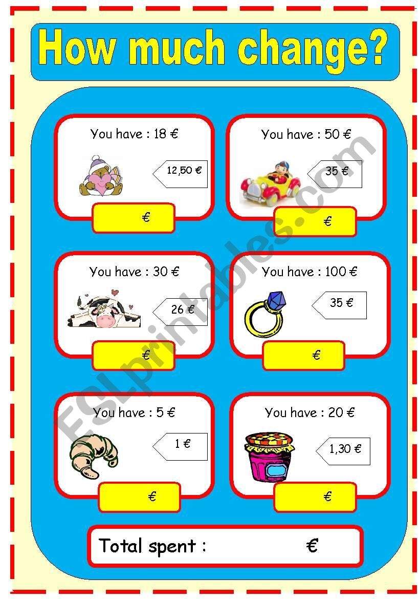 How Much Change Have You Got ESL Worksheet By Soasiglem Worksheets Library How Much Change Have You Got ESL Worksheet By Soasiglem Worksheets Library