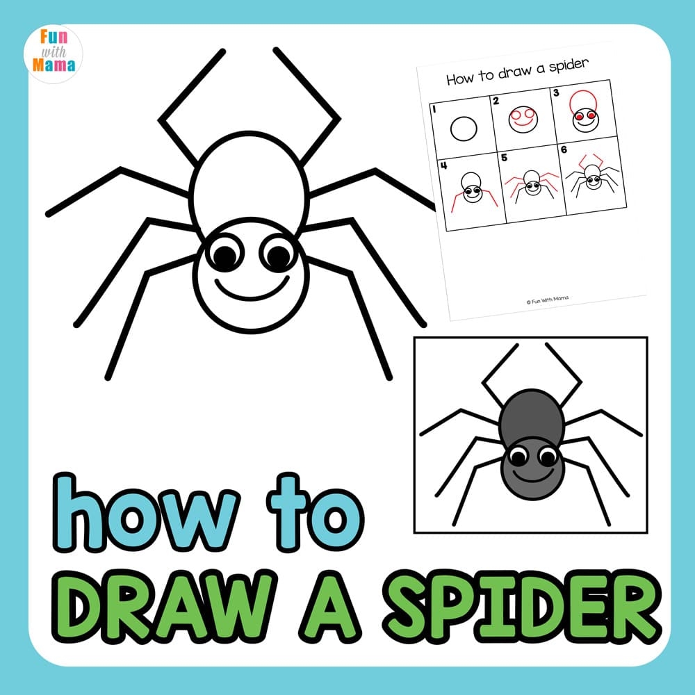 How To Draw A Spider Fun With Mama