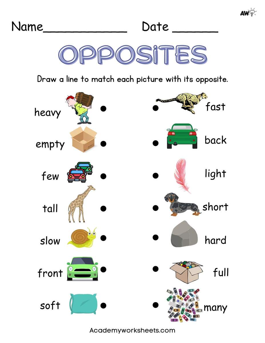 Identifying Opposites For Kindergarten And 1st Grade Academy Worksheets Library Identifying Opposites For Kindergarten And 1st Grade Academy Worksheets Library