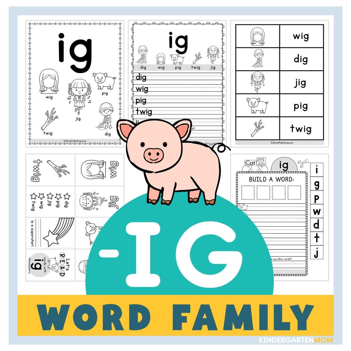 IG Words Words Scramble Phonics Word Families Worksheet Ezpzphonics