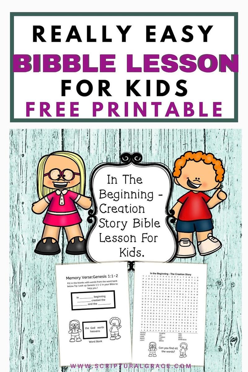In The Beginning Creation Story Bible Lesson For Kids