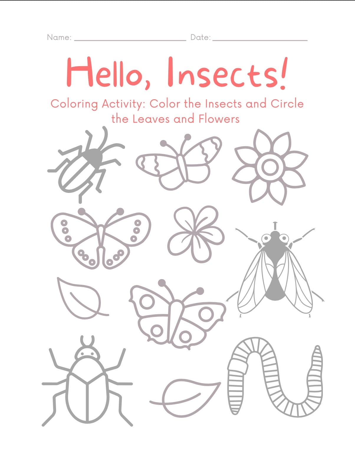 Insect Coloring Worksheet Nature Worksheet Insect Home School Summer School Activity Etsy Insect Coloring Worksheet Nature Worksheet Insect Home School Summer School Activity Etsy