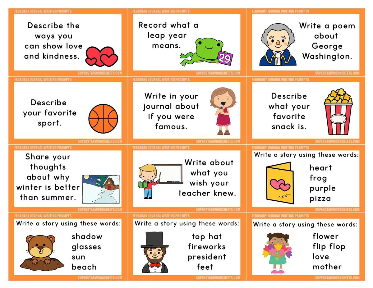 Journal Writing Prompts Superstar Worksheets Journal Writing Prompts Superstar Worksheets