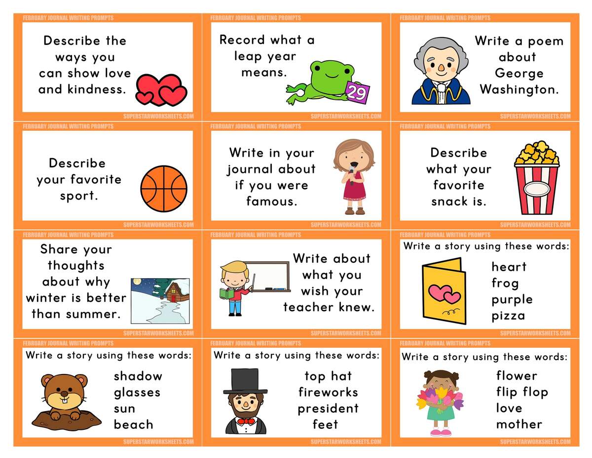 Journal Writing Prompts Superstar Worksheets Journal Writing Prompts Superstar Worksheets