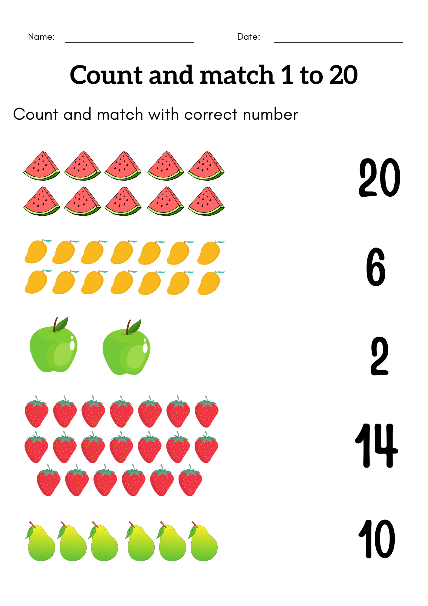 Kindergarten Count And Match Worksheets 1 20 Counting To 20 Worksheets Made By Teachers Kindergarten Count And Match Worksheets 1 20 Counting To 20 Worksheets Made By Teachers