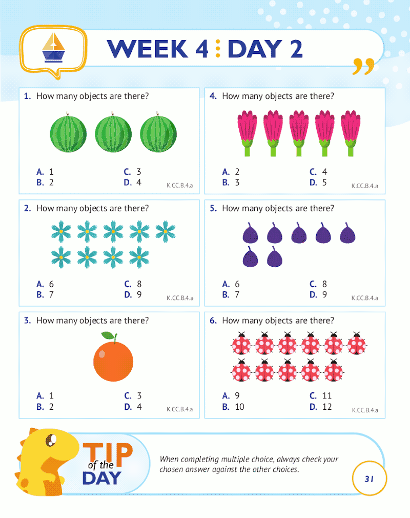 Kindergarten Math Common Core Workbook Daily Practice ArgoPrep Kindergarten Math Common Core Workbook Daily Practice ArgoPrep