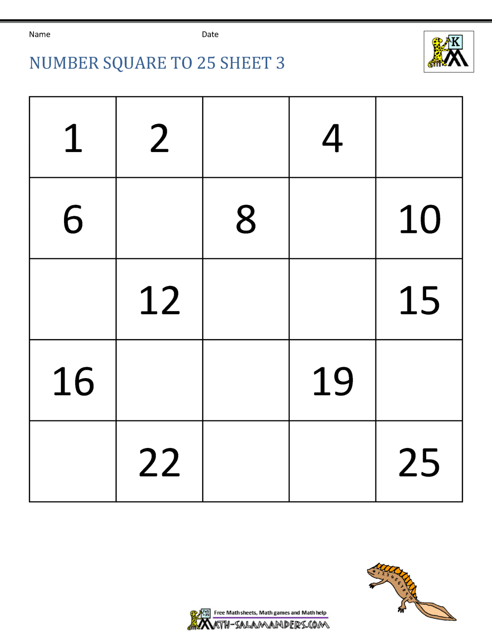 Kindergarten Math Printables