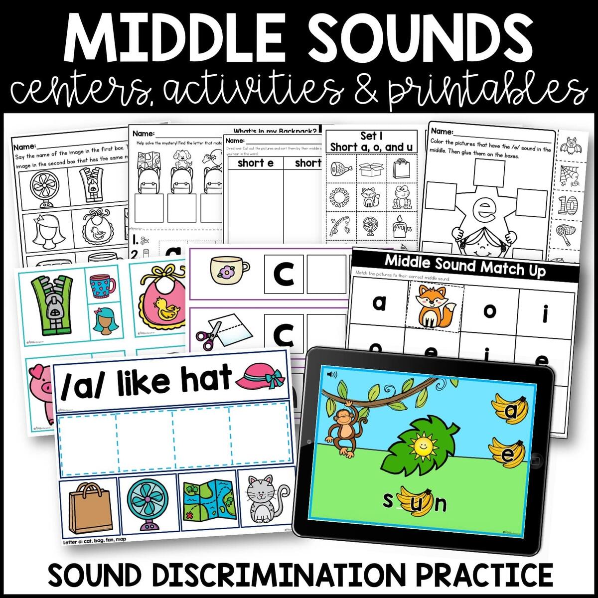 Kindergarten Phonics Centers Beginning Middle And Ending Sounds Worksheets Miss Kindergarten Kindergarten Phonics Centers Beginning Middle And Ending Sounds Worksheets Miss Kindergarten