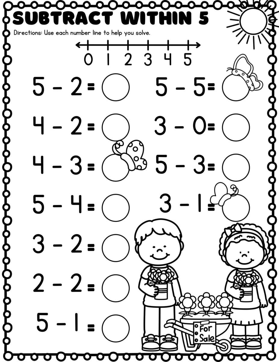 Kindergarten Spring Math Worksheets Addition And Subtraction Within 5 Classful Kindergarten Spring Math Worksheets Addition And Subtraction Within 5 Classful