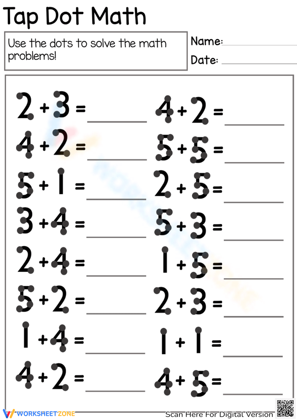 Kindergarten Touch Math Worksheets Printable Kindergarten Touch Math Worksheets Printable