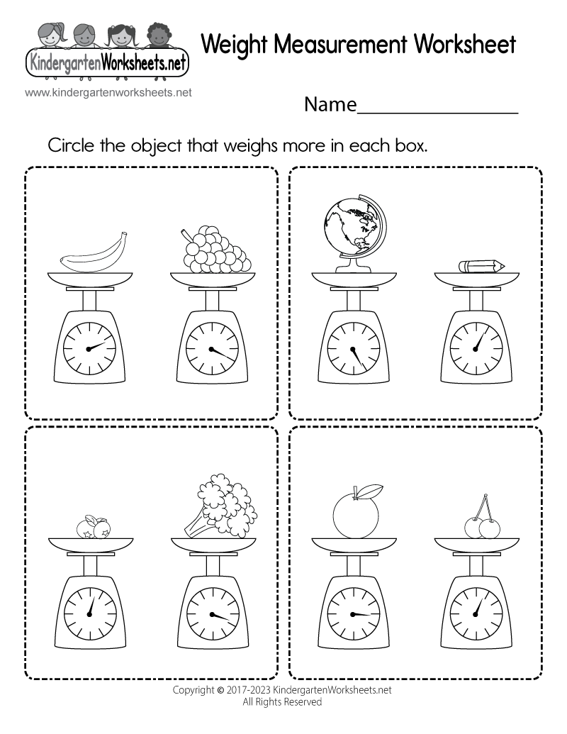Kindergarten Weight Worksheet Fun Activities For Young Learners