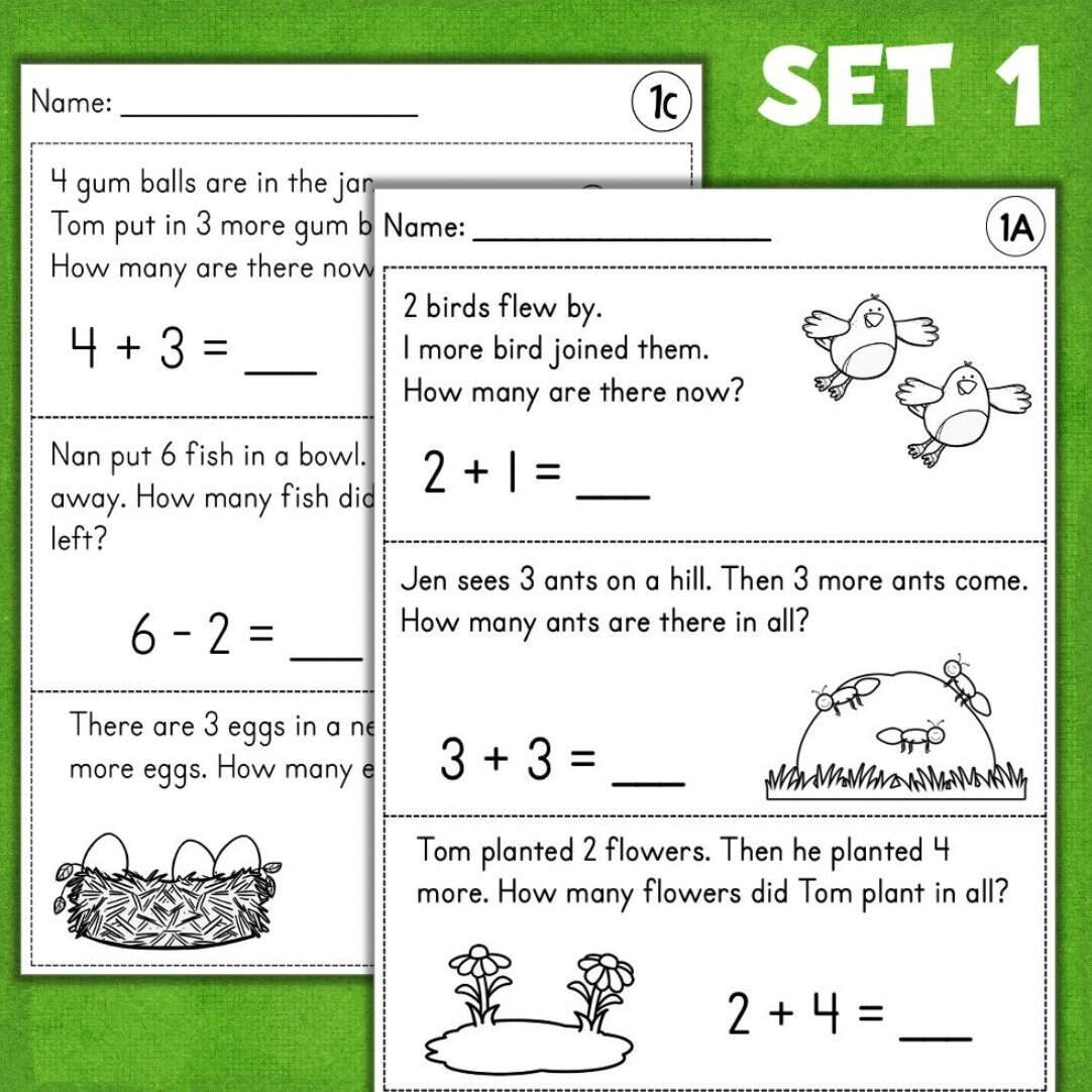 Kindergarten Word Problems Addition Subtraction Within 10 Kindergarten Word Problems Addition Subtraction Within 10