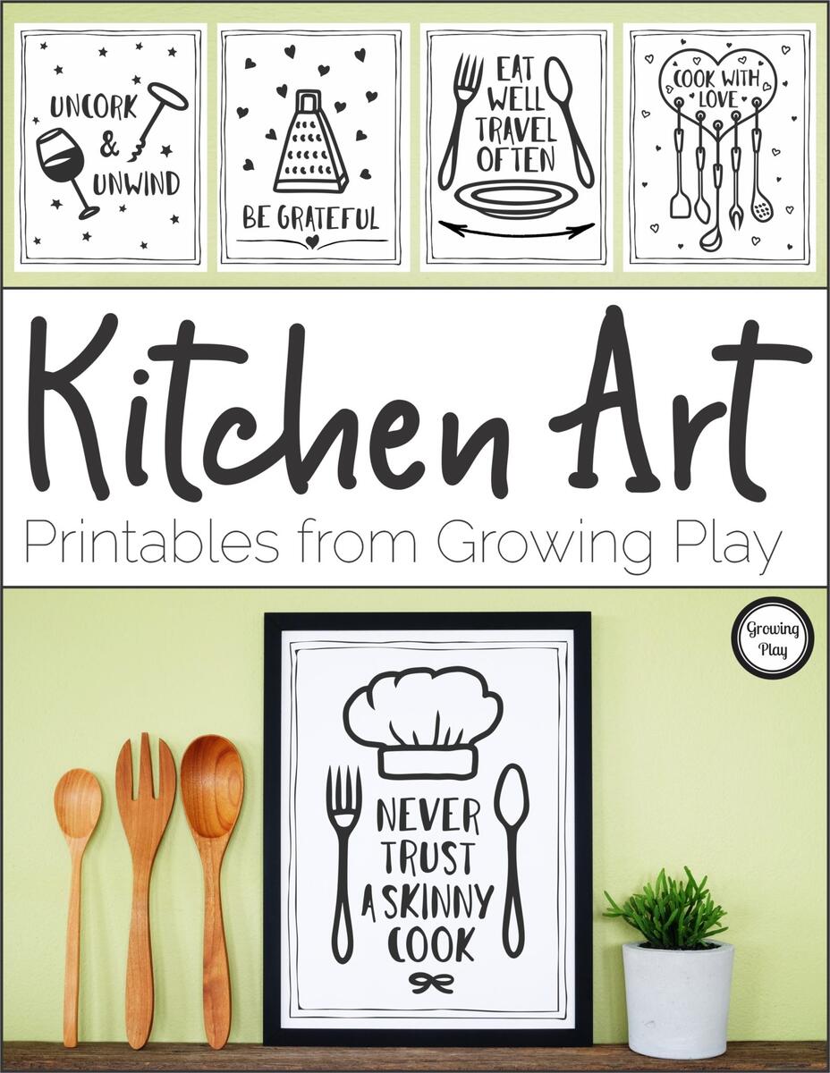 Kitchen Art Printables From Growing Play Growing Play Free Kitchen Printables Eat Drink And Be Merry The Grey Tabby