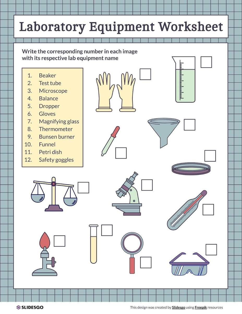Laboratory Equipment Worksheet Presentation Laboratory Equipment Worksheet Presentation