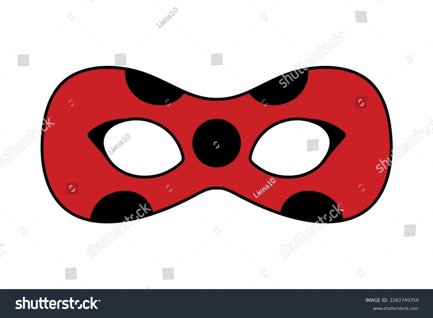 Ladybug Mask Ladybird Carnival Masque Template Stock Vector Royalty Free 2282749359 Shutterstock Ladybug Mask Coloring Page Free Printable