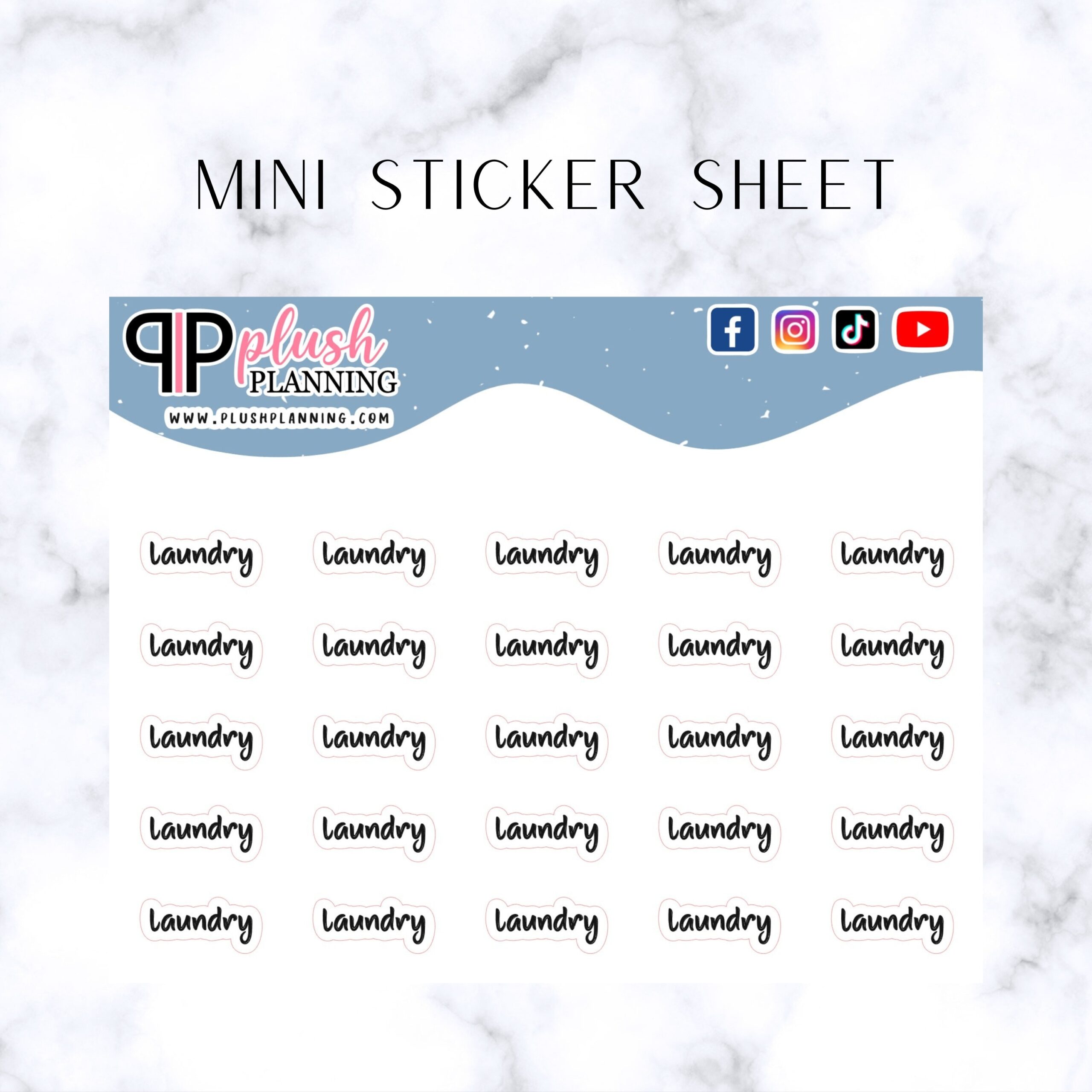 Laundry Script Planner Stickers Minis Collection Plush Planning Etsy