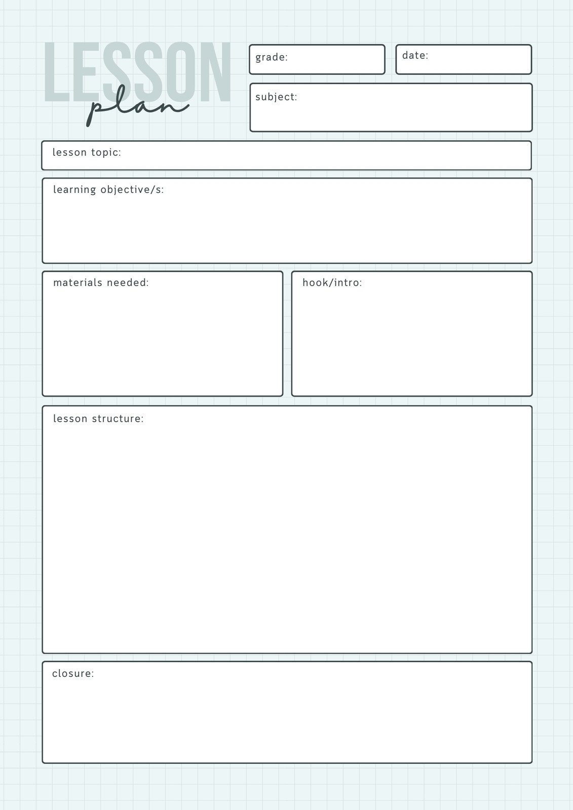 Lesson Plan Templates You Can Customize For Free Canva Lesson Plan Templates World Of Printables