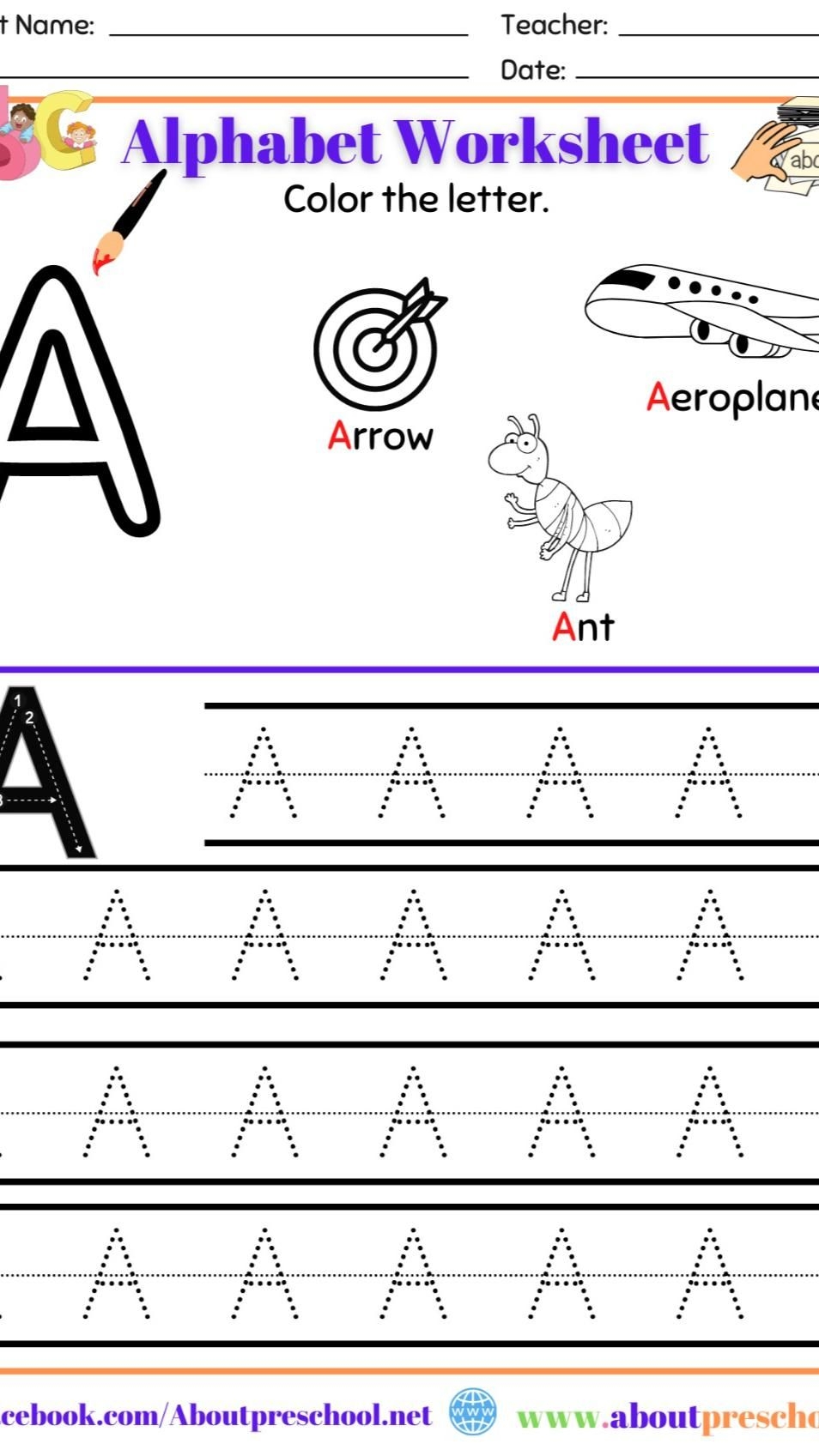 Letter A B C D E F G Worksheet