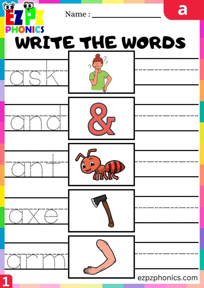 Letter A Write The Words Beginning Sounds Worksheet Ezpzphonics