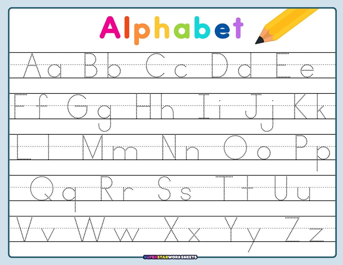 Letter Tracing Worksheets Superstar Worksheets Free Alphabet Tracing Sheets Lewis Creative