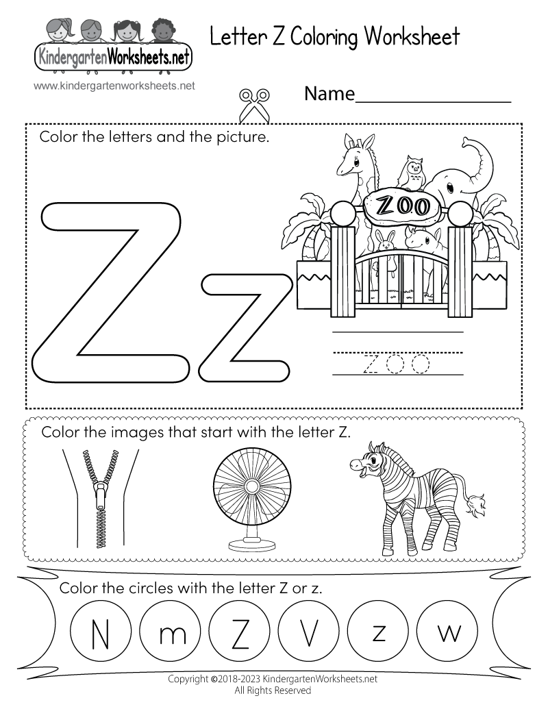Letter Z Coloring Worksheet Free Printable Digital PDF Letter Z Coloring Worksheet Free Printable Digital PDF