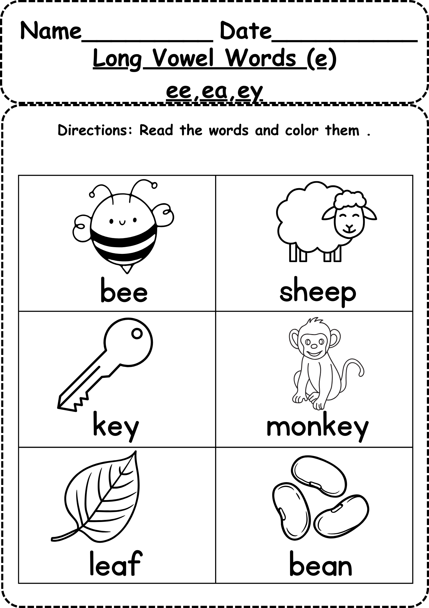 Long Vowels Worksheets Free Coloring Pages 5 Printables Long Vowels Worksheets Free Coloring Pages 5 Printables