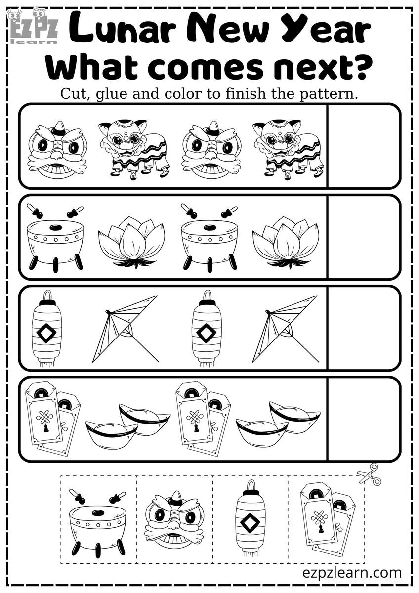 Lunar Chinese New Year And Tet What Comes Next Coloring Activity Number 3 For Kids Ezpzlearn Lunar Chinese New Year And Tet What Comes Next Coloring Activity Number 3 For Kids Ezpzlearn
