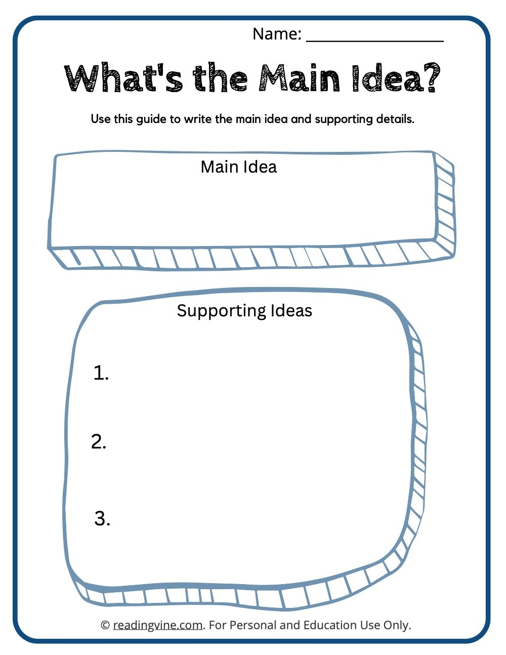 Main Idea Graphic Organizer