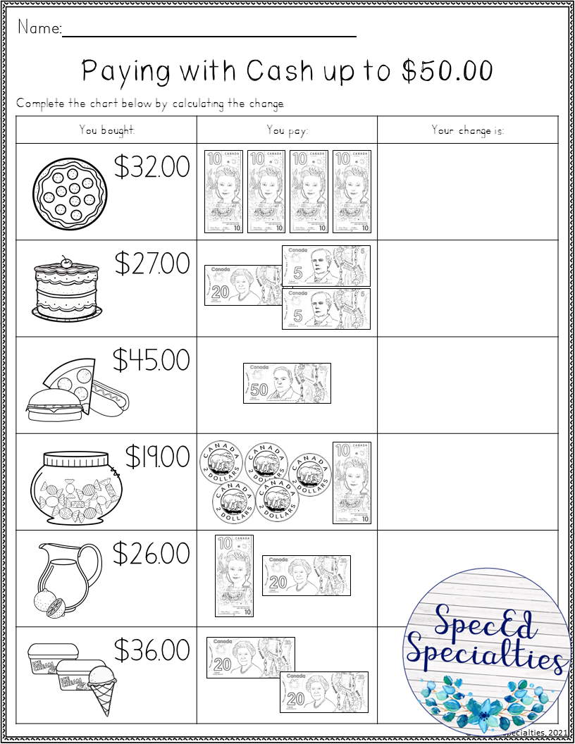 Making Change With Canadian Money Worksheets Made By Teachers Making Change With Canadian Money Worksheets Made By Teachers