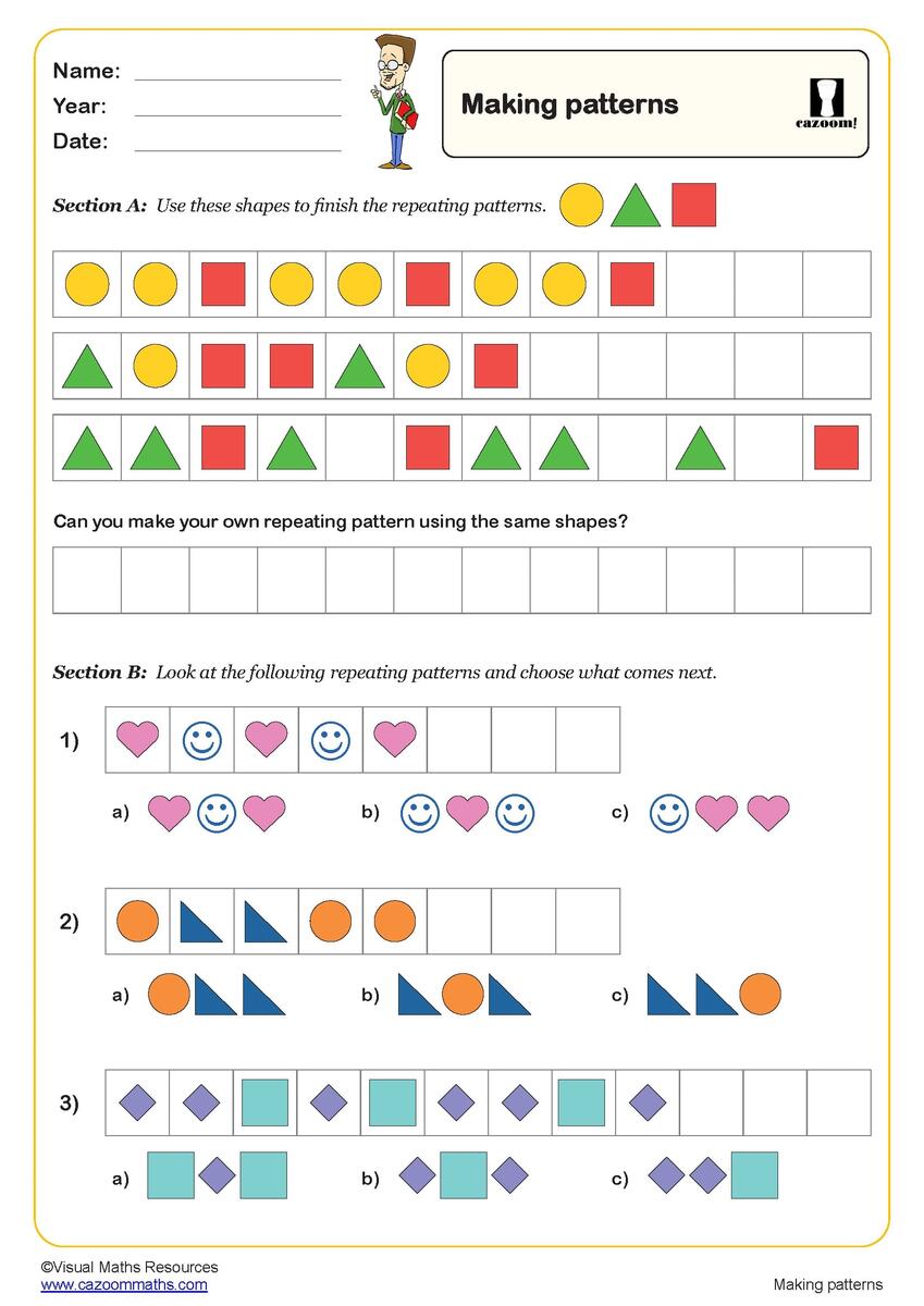 Making Patterns Worksheet Key Stage 1 PDF Geometry Worksheets Making Patterns Worksheet Key Stage 1 PDF Geometry Worksheets