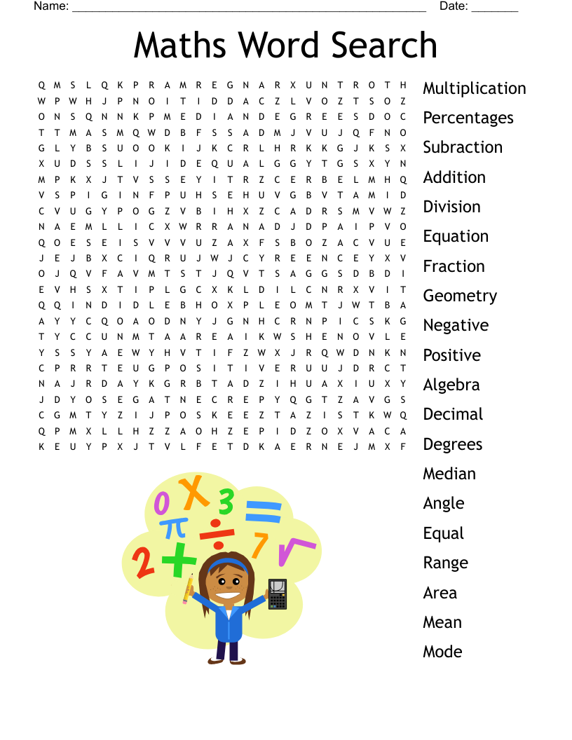 Welcome To 3rd Grade Math Word Search WordMint