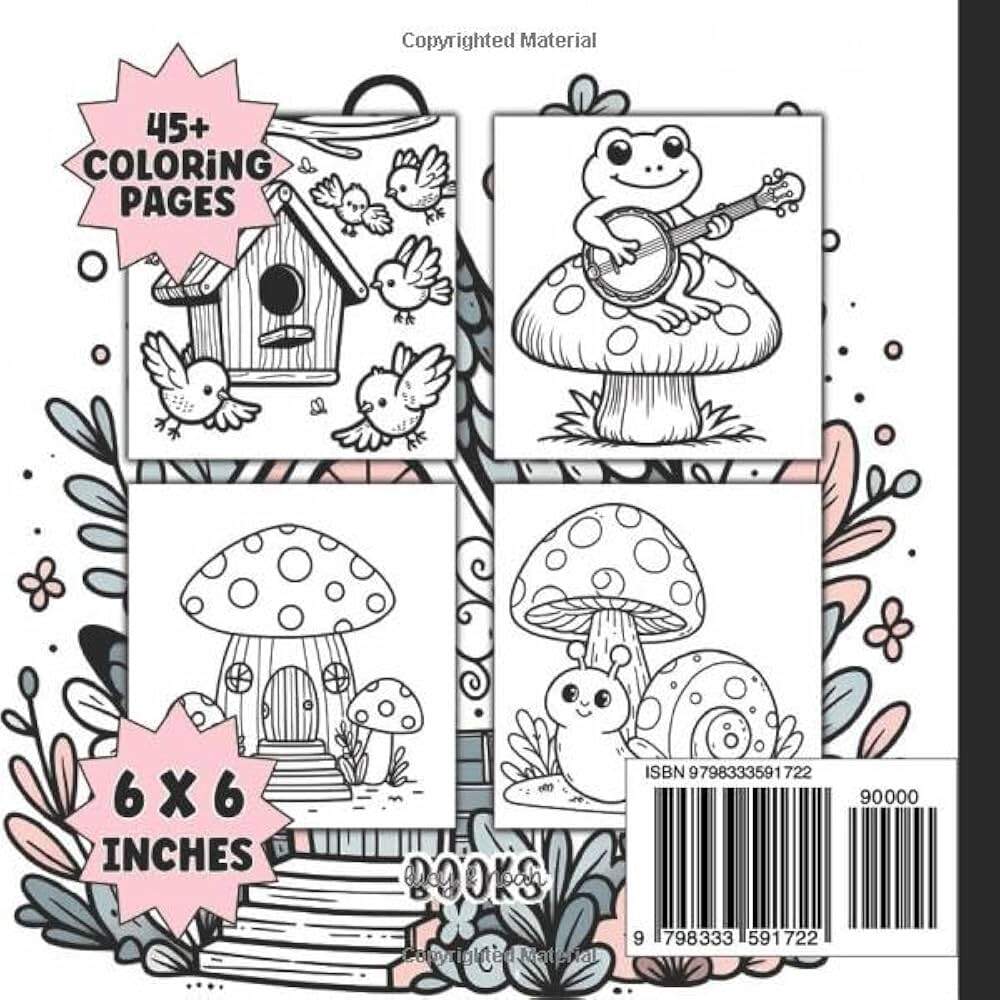 Mini Coloring Book Big And Simple Cottagecore Coloring Pages For Adults Teens And Kids Bold And Easy Illustrations For Girls And Boys Pocket Size 6 X 6 Inches Publishing Mini Coloring Book Big And Simple Cottagecore Coloring Pages For Adults Teens And Kids Bold And Easy Illustrations For Girls And Boys Pocket Size 6 X 6 Inches Publishing