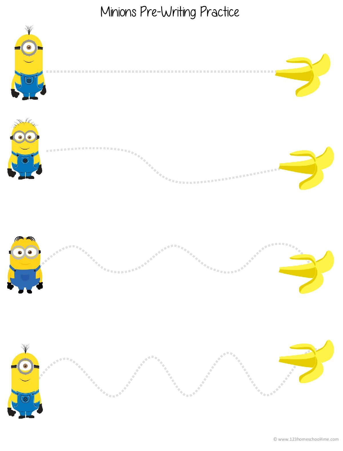 Minion Preschool Worksheets 123 Homeschool 4 Me