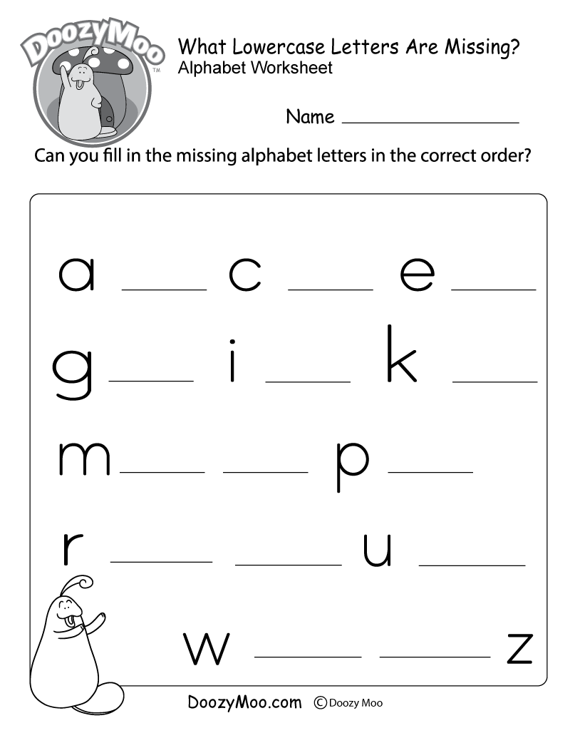 Missing Letters Worksheet Kindergarten II PhonicsII