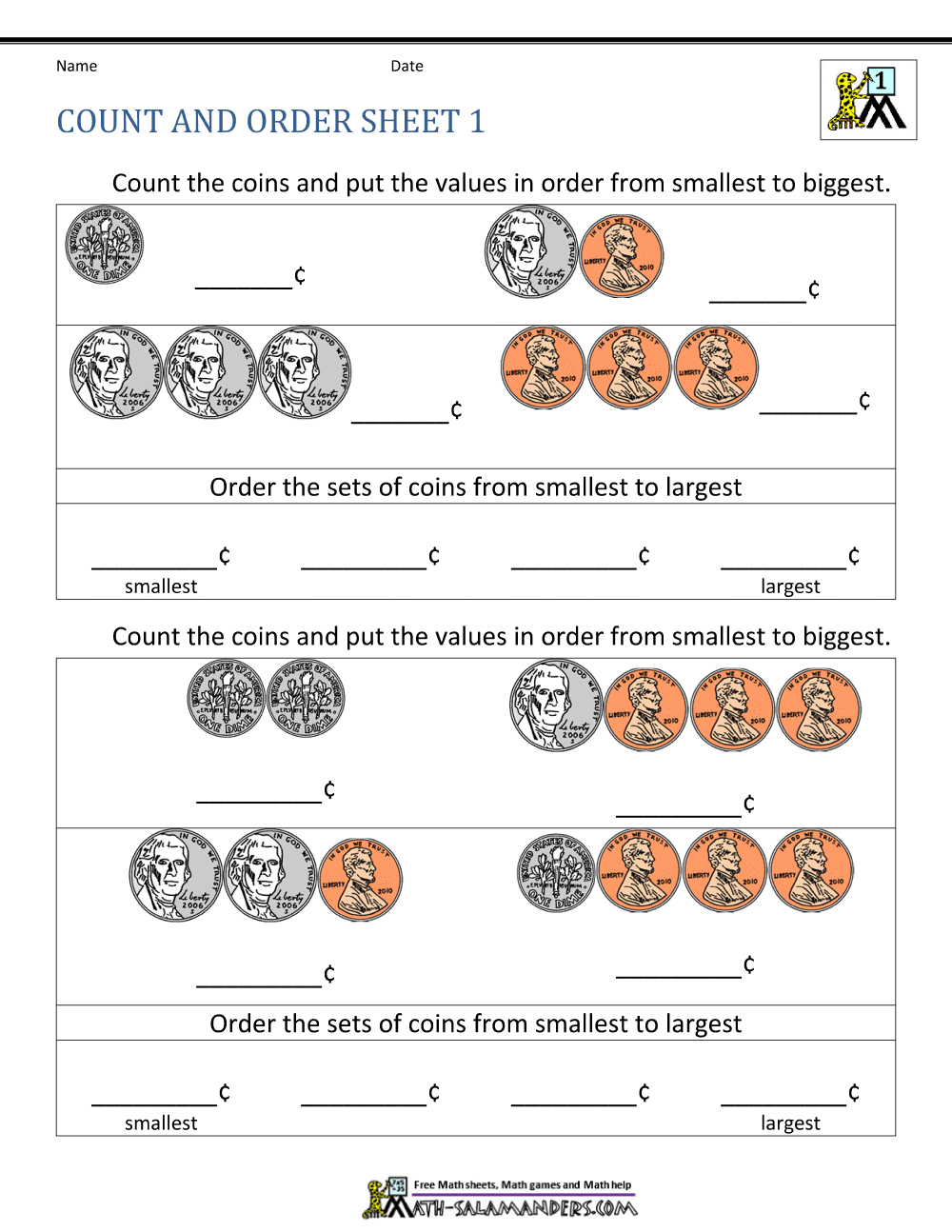 Money Worksheets For First Grade Money Worksheets For First Grade