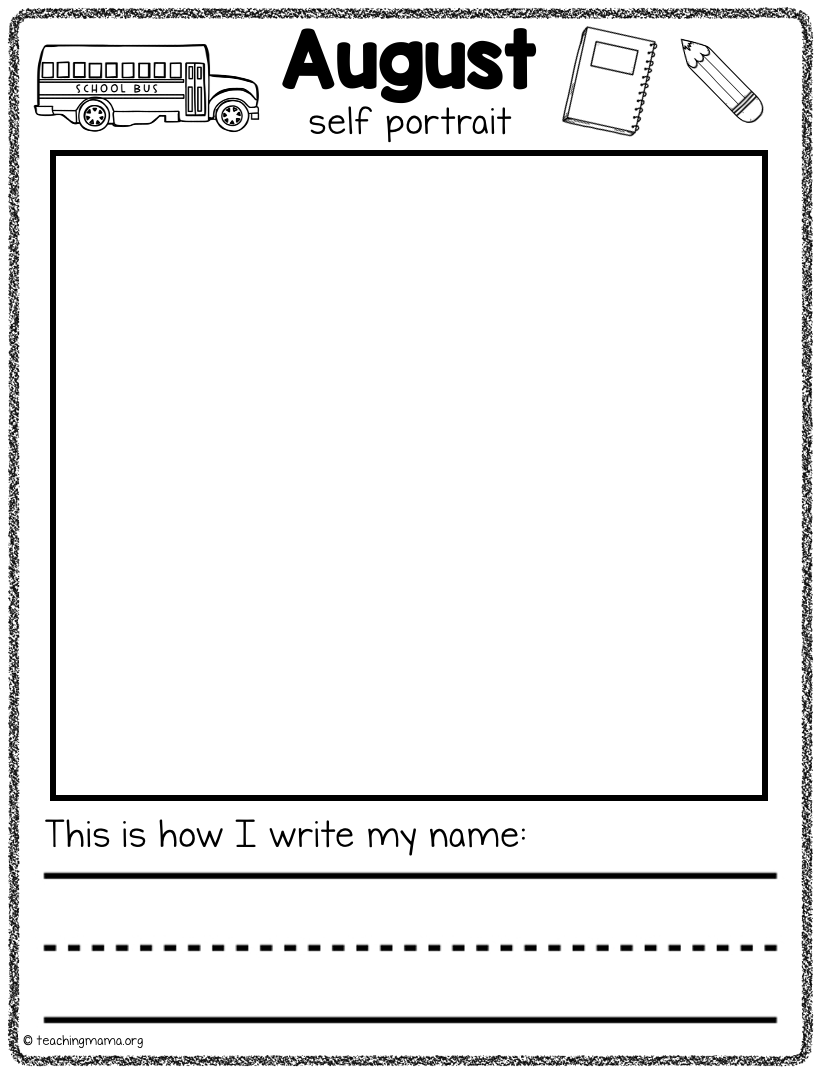 Monthly Self Portrait Journal Free Printable Teaching Mama All About Me Self Portrait Free Printable Simply Full Of Delight