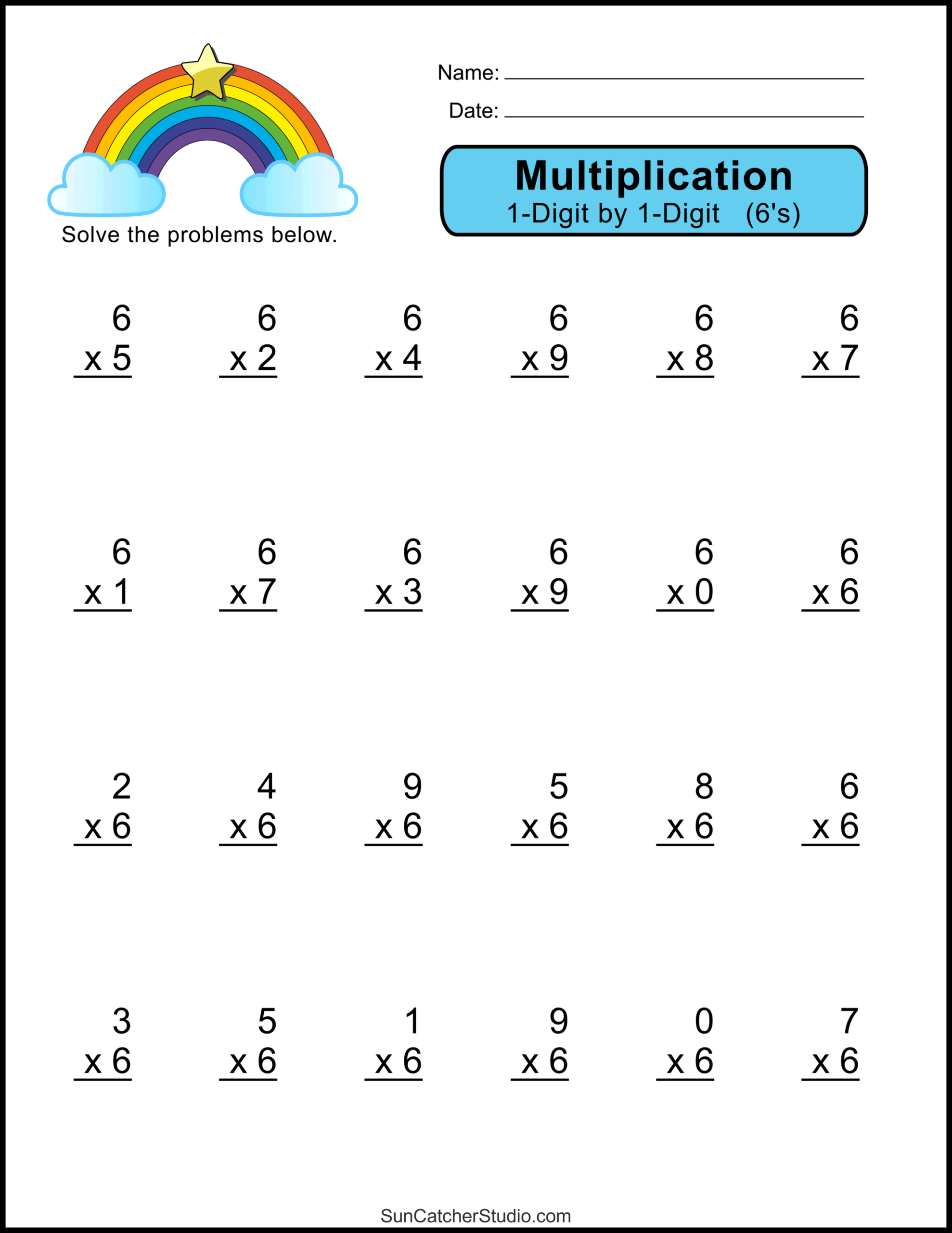 Multiplication Worksheets One Digit Math Drills Free Printables Lettering SVG Files Tools Apps Multiplication 0 Through 9s Learning Track Rocket Math