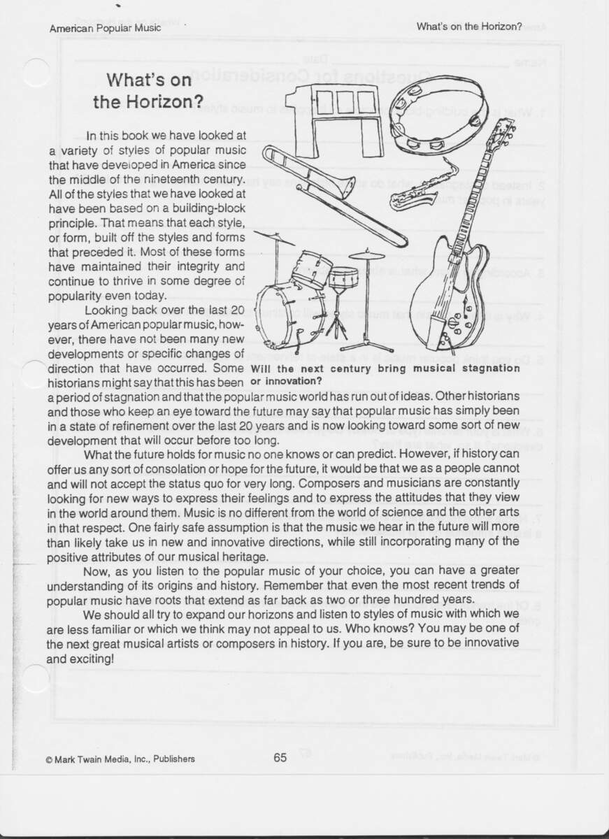 The History Of Music ESL Worksheet By Dianac4 Worksheets Library