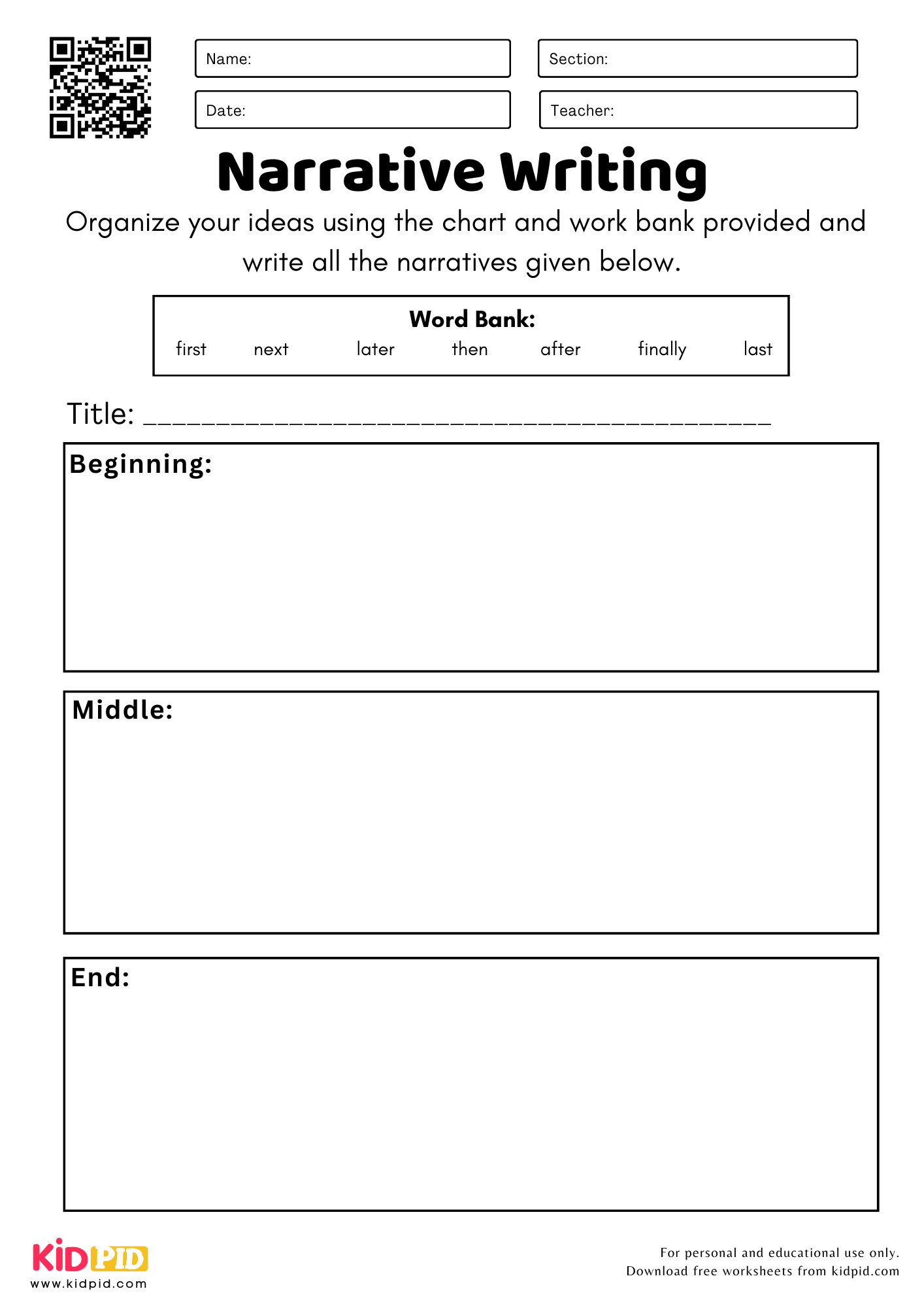Narrative Writing Worksheet For Grade 2 Kidpid Narrative Writing Worksheet For Grade 2 Kidpid